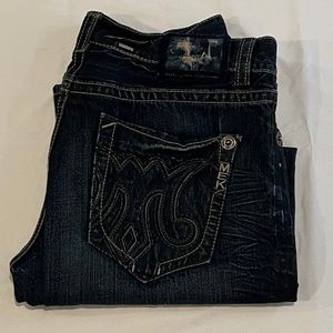 Mens MEK Easton Boot Cut Jeans Indigo Blue 36 x31